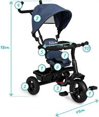 Детский трехколесный велосипед Qkids Mila navy blue